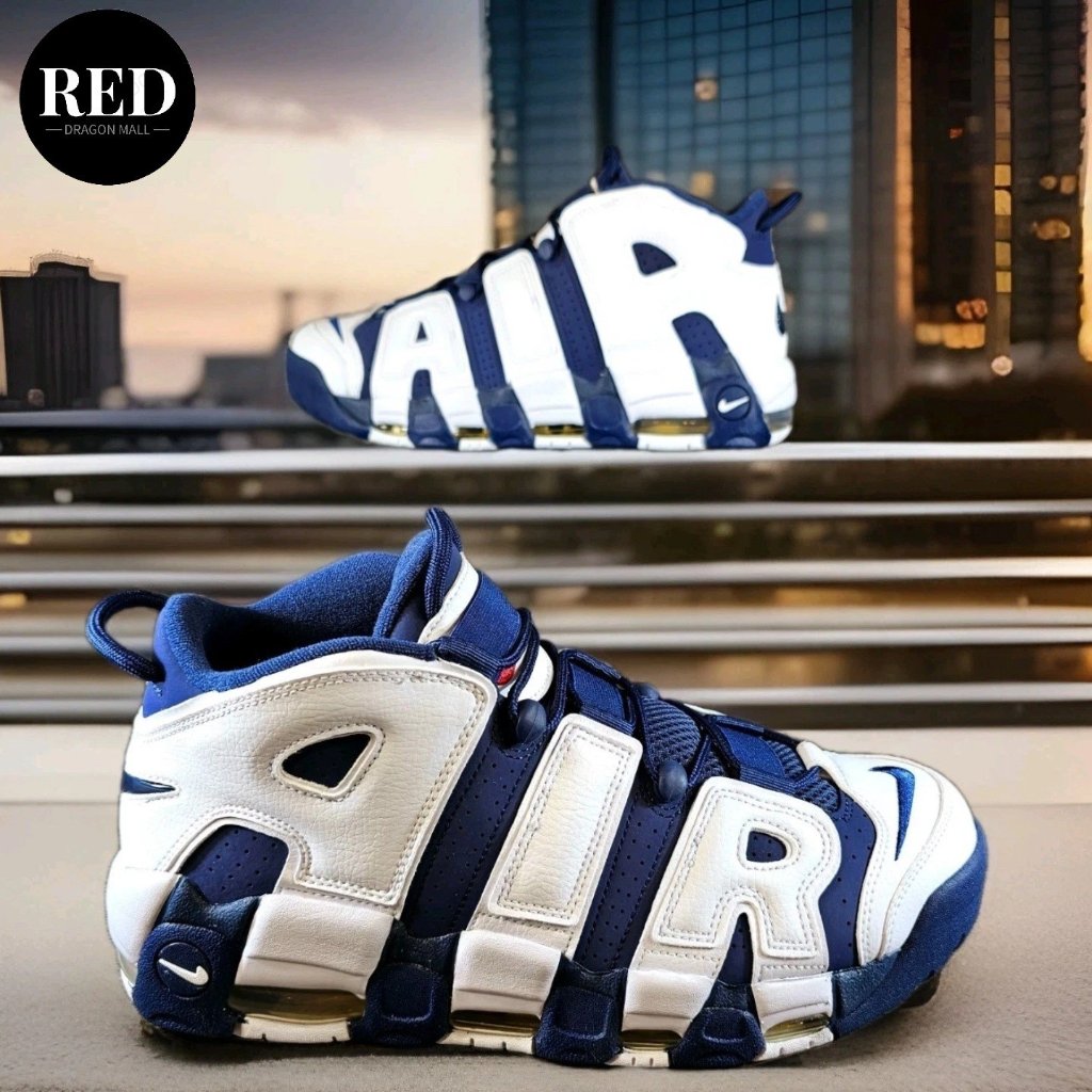 Nike Air More Uptempo 96 Shoes Olympic 2024 Navy White Fq8182-100 - Men's Sz 12